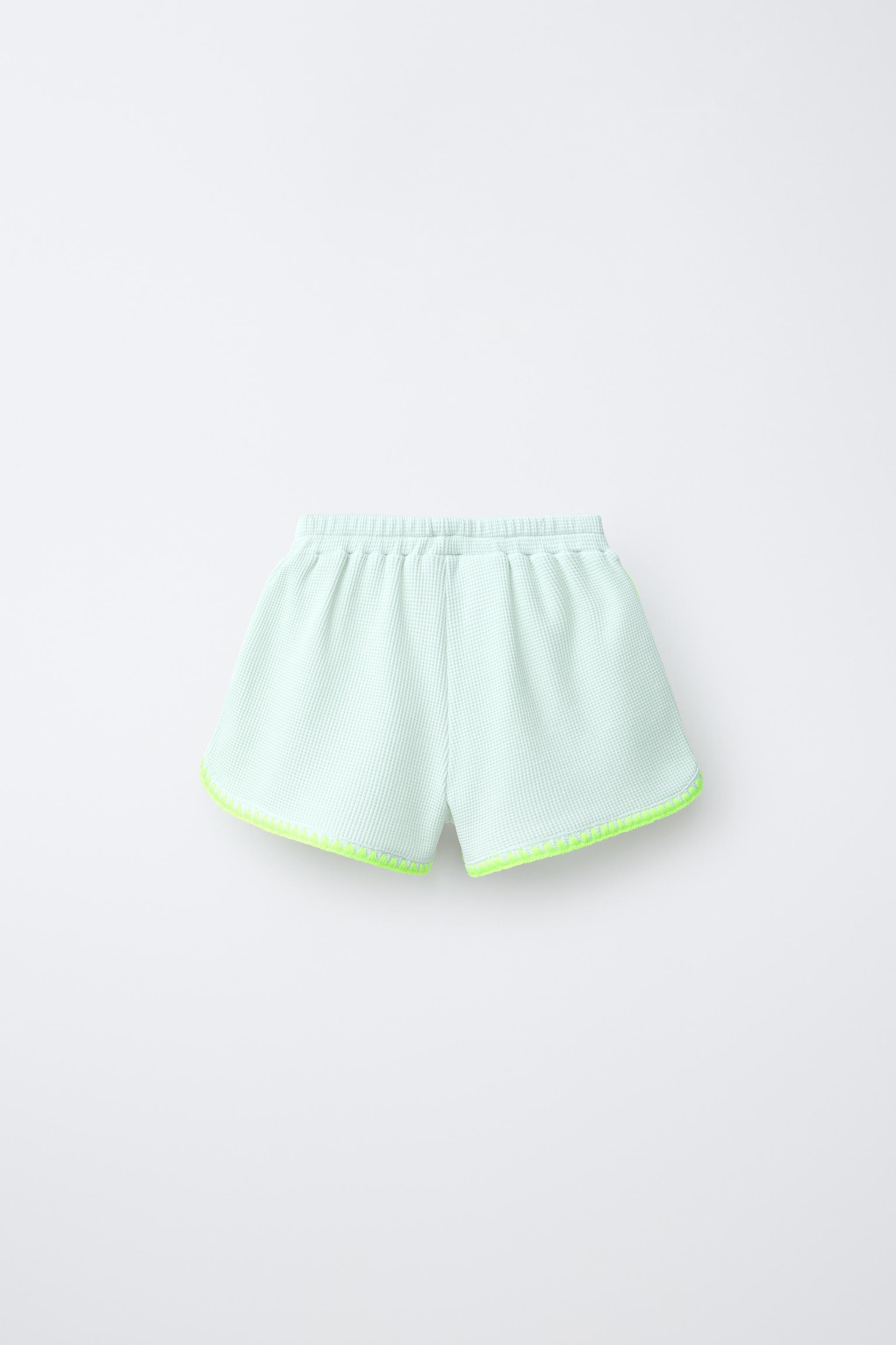 SHORT WAFFLE CONTRASTE FLUO